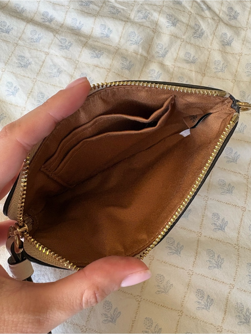 Coach Pink and Beige Cherry print Wristlet - Picture 3 of 6